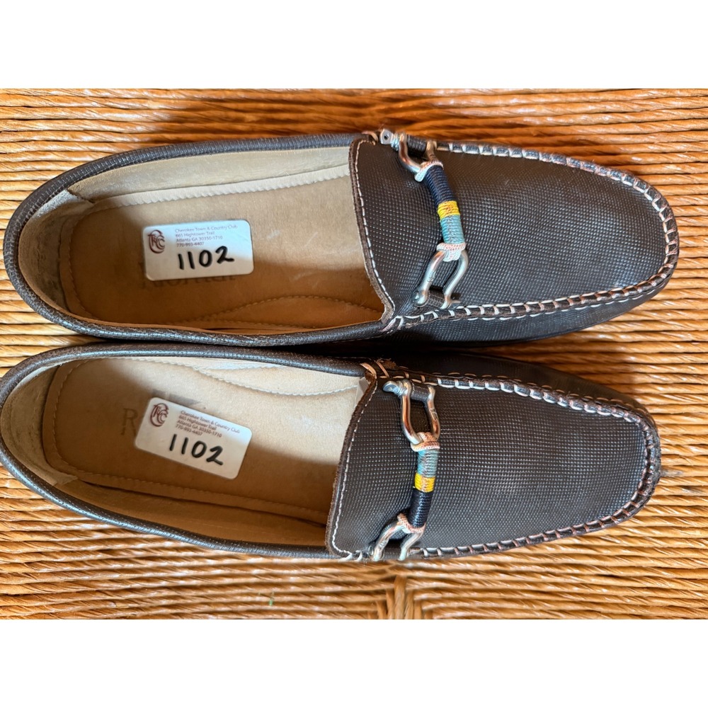 Riomar Brown Textured Bit Loafers Mens 10 Old Money Country Club Prep